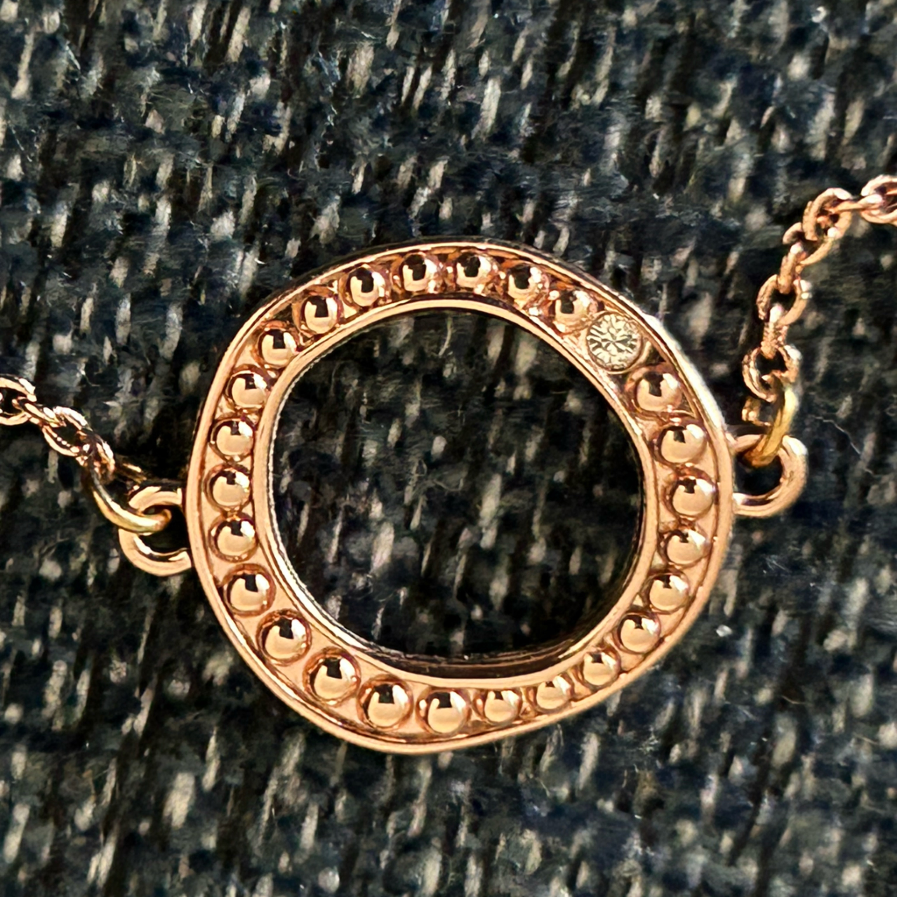 Adore By Swarovski Organic Circle Bracelet With Crystal, Rose-Gold Plated